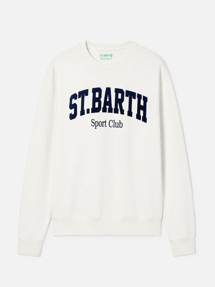 Sudadera Soho de algodón en blanco con estampado flock St. Barth Sport Club 