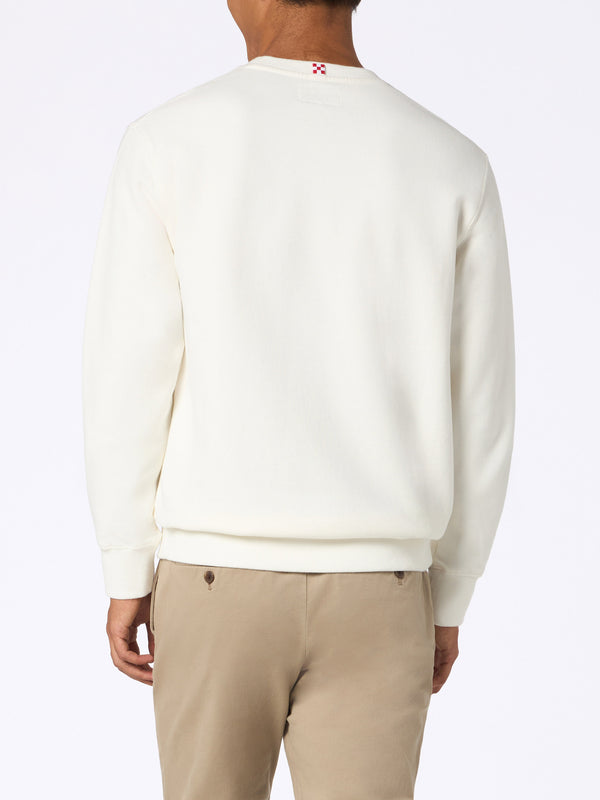 Man white sweatshirt Soho St Barth sport club