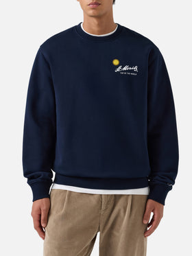 Sudadera de algodón Soho Navy blue con estampado St. Moritz en la espalda | Special edition 