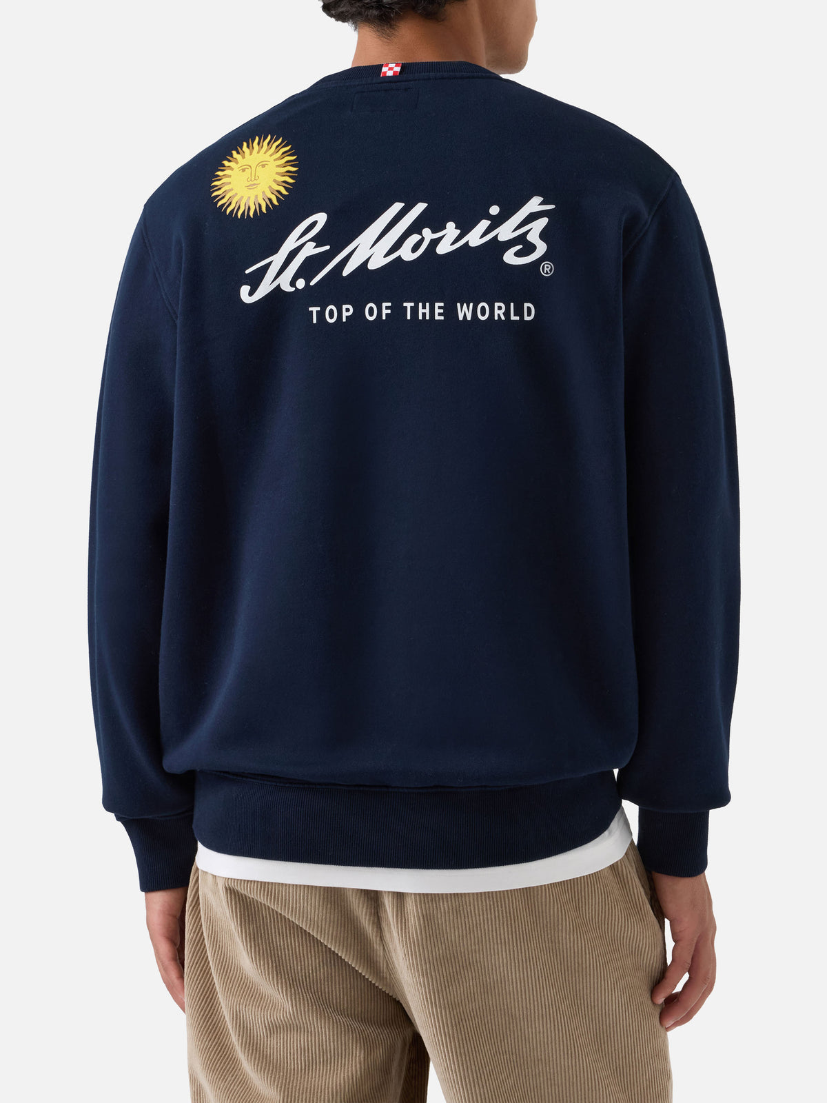 Sudadera de algodón Soho Navy blue con estampado St. Moritz en la espalda | Special edition 