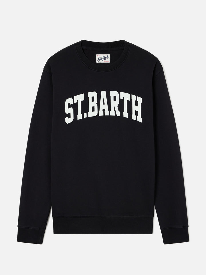 Sudadera Soho negra de algodón con estampado St. Barth 