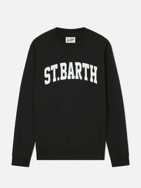 Black Soho cotton sweatshirt with St. Barth print