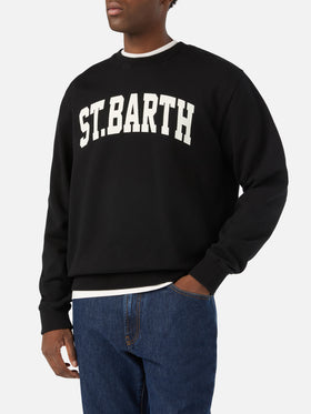 Black Soho cotton sweatshirt with St. Barth print