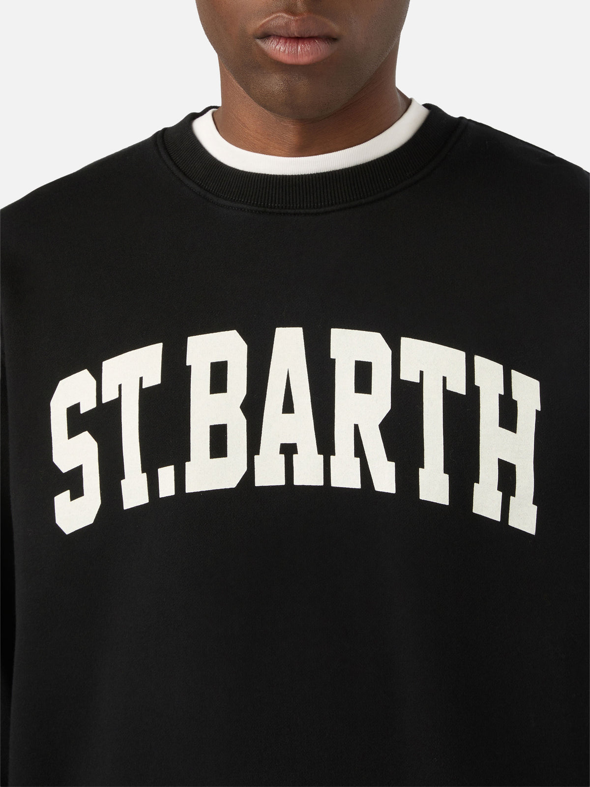 Black Soho cotton sweatshirt with St. Barth print