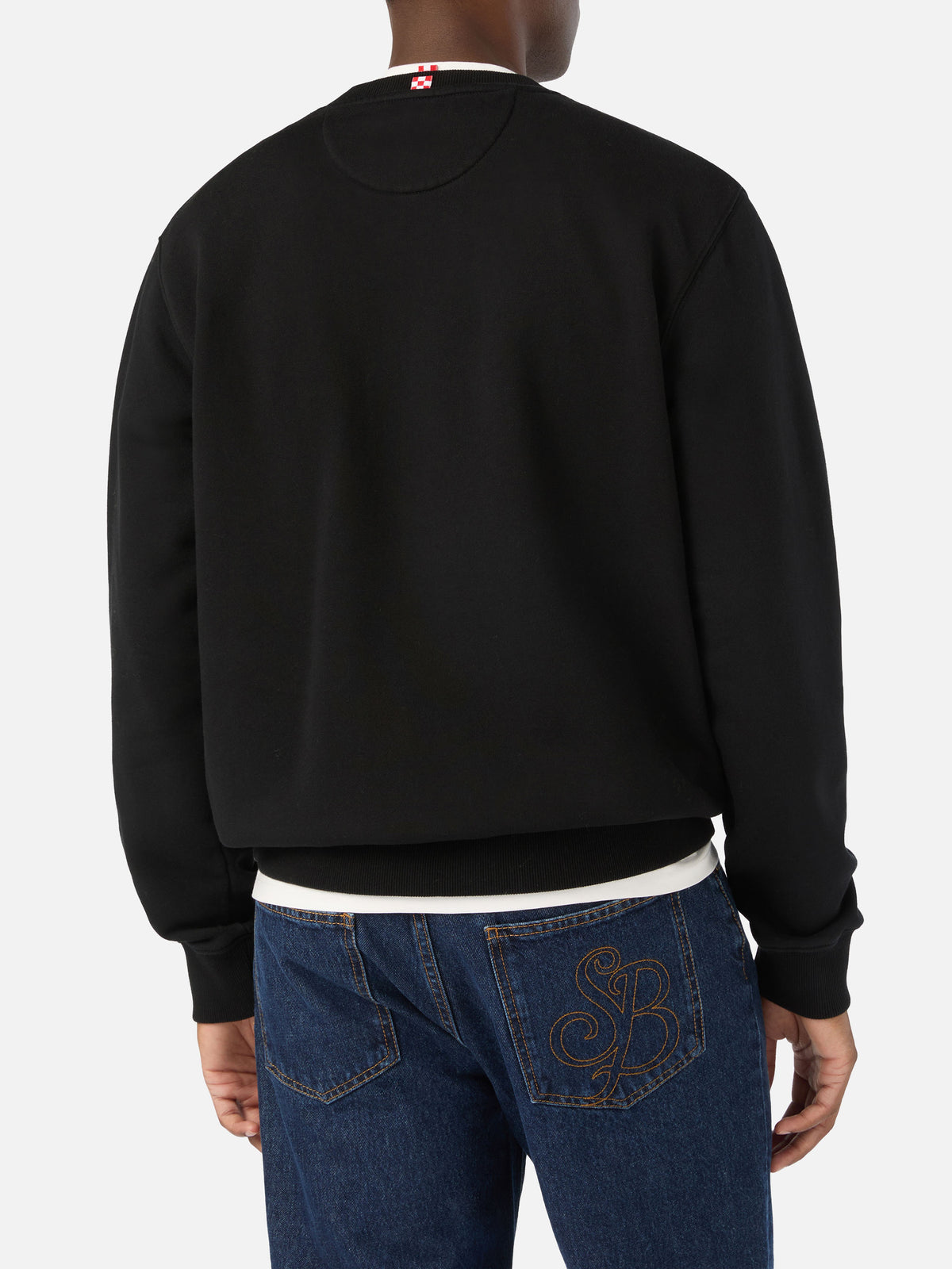 Black Soho cotton sweatshirt with St. Barth print