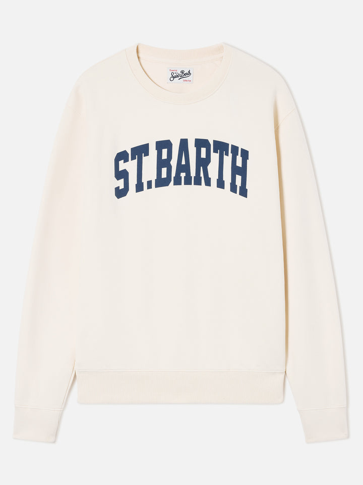 Soho Rundhals-Sweatshirt aus weißer Baumwolle mit St. Barth-Print 