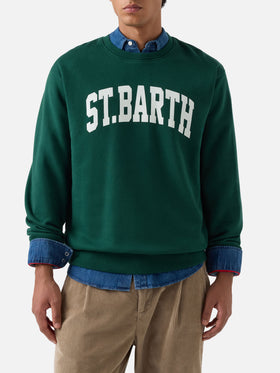 Green Soho cotton sweatshirt with St. Barth print