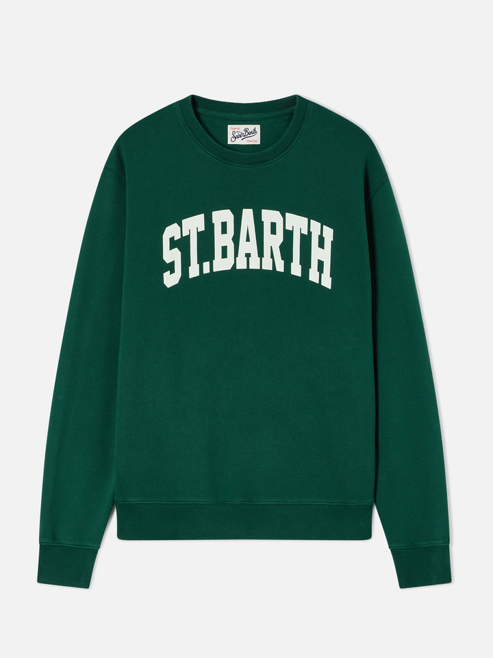 Soho crewneck sweatshirt in green cotton with St. Barth print