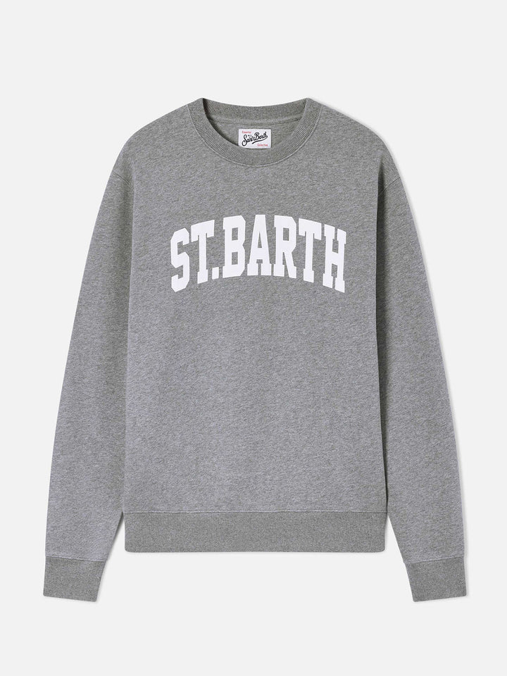 Sweat-shirt ras-du-cou Soho en coton gris avec imprimé St. Barth 
