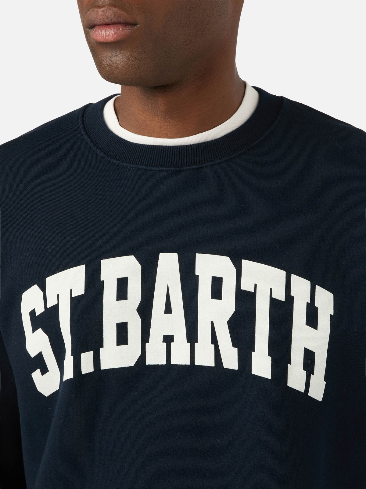 Navy blue Soho cotton sweatshirt with St. Barth print