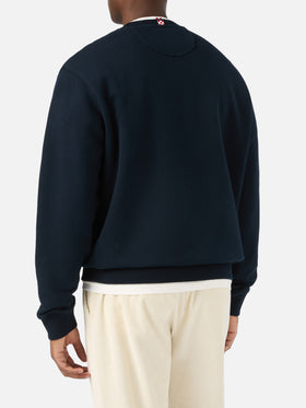 Navy blue Soho cotton sweatshirt with St. Barth print