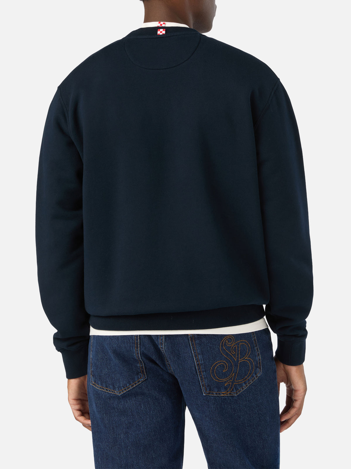 Navy blue Soho Sweatshirt aus Baumwolle mit Gin Tonic Habitué Stickerei 