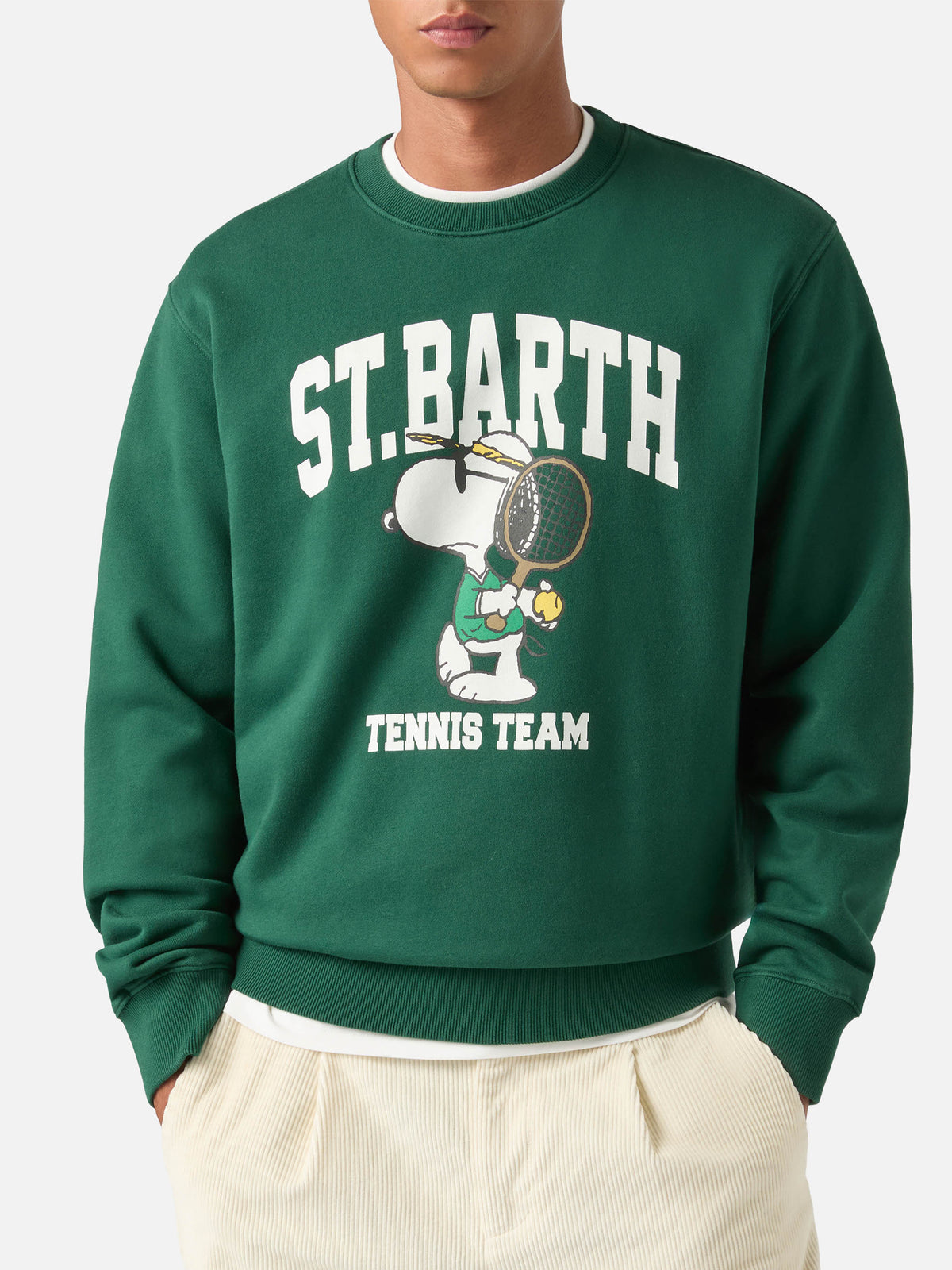 Sweat-shirt Soho vert en coton avec imprimé Snoopy | Special edition 