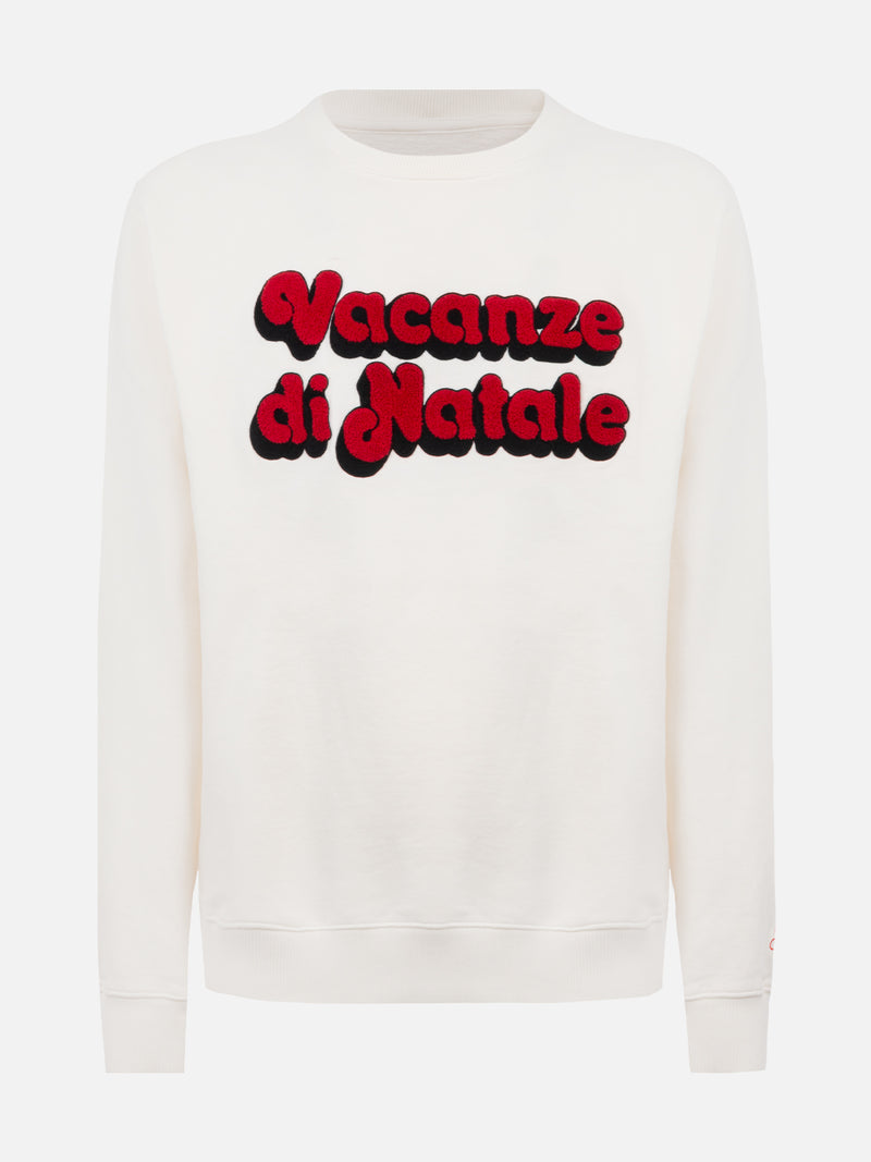 Man off-white sweatshirt Soho with Vacanze di Natale logo print | VACANZE DI NATALE SPECIAL EDITION