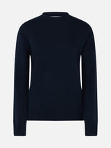 Woman navy blue cashmere blend sweater Sorbonne