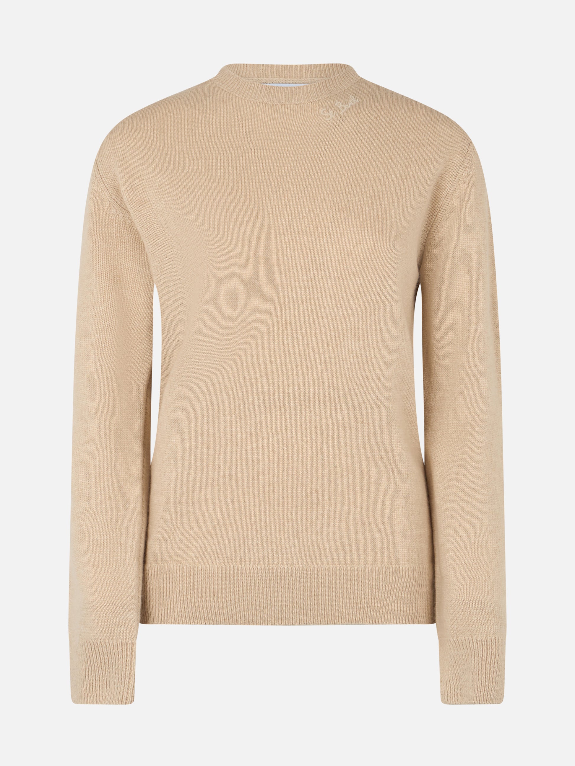 Woman beige cashmere blend sweater Sorbonne - MC2 Saint Barth