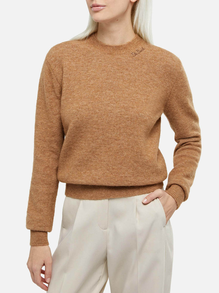 Maglione da donna Sorbonne color cammello