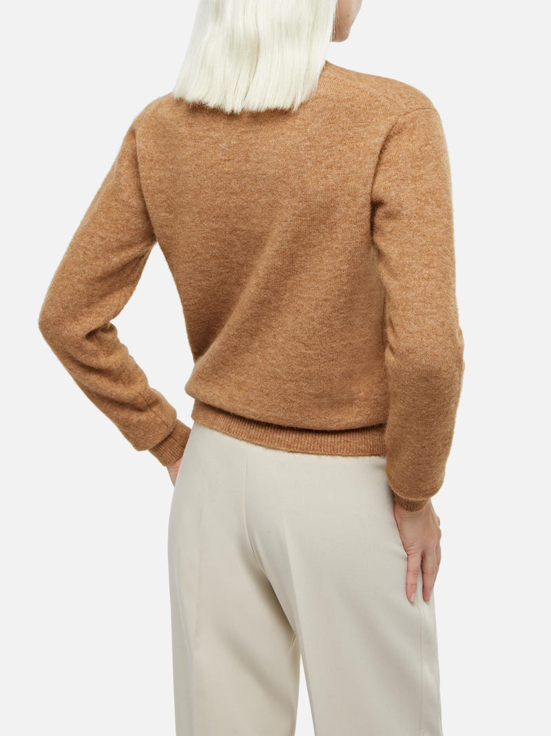 Woman stretch yarn camel sweater Sorbonne