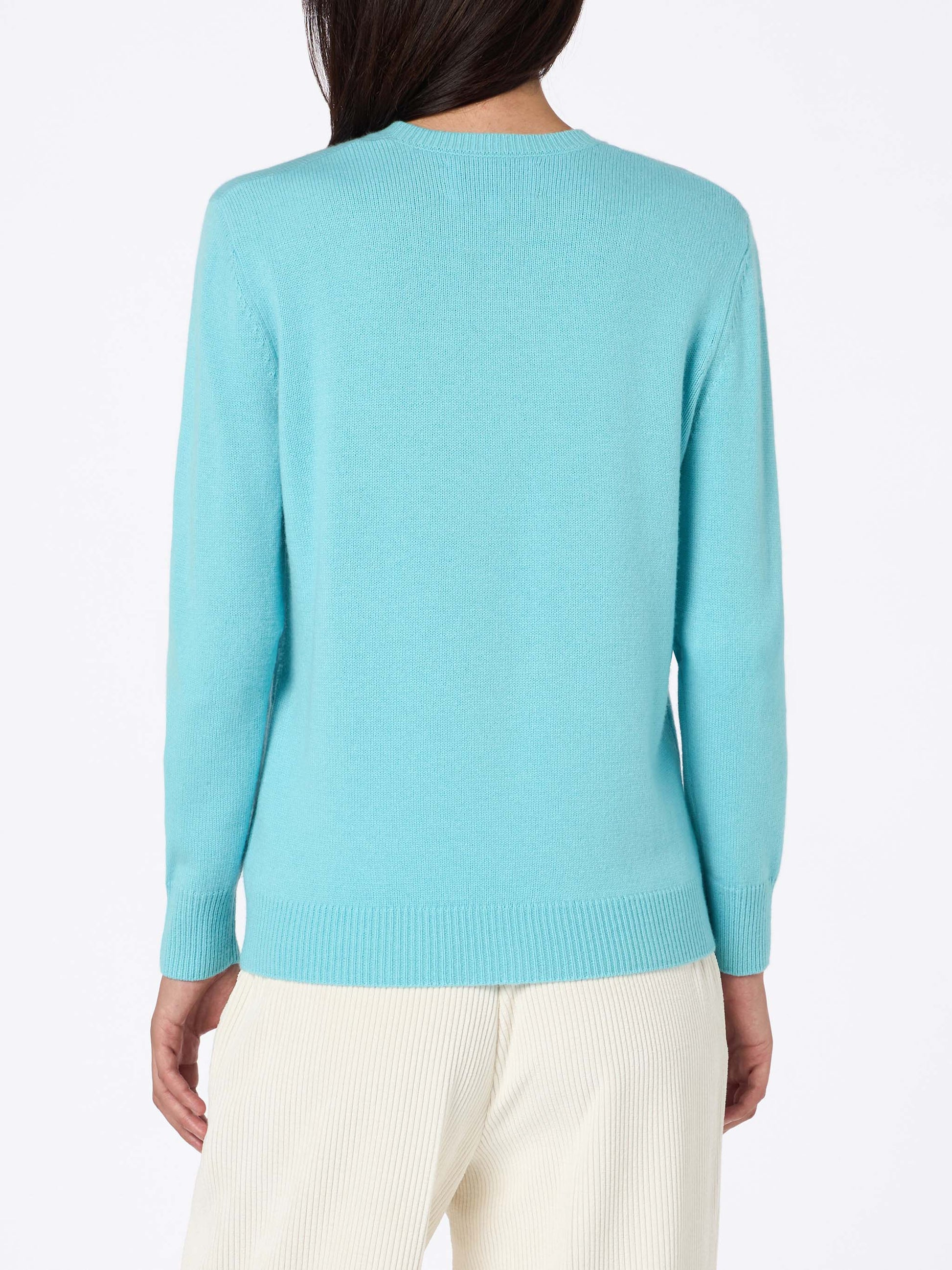Woman water green cashmere blend sweater Sorbonne - MC2 Saint Barth