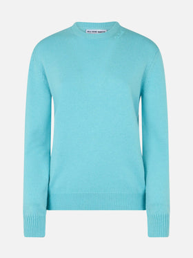 Woman water green cashmere blend sweater Sorbonne - MC2 Saint Barth