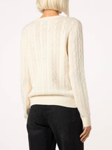 Woman off-white cashmere blend cable knit sweater Sorbonne