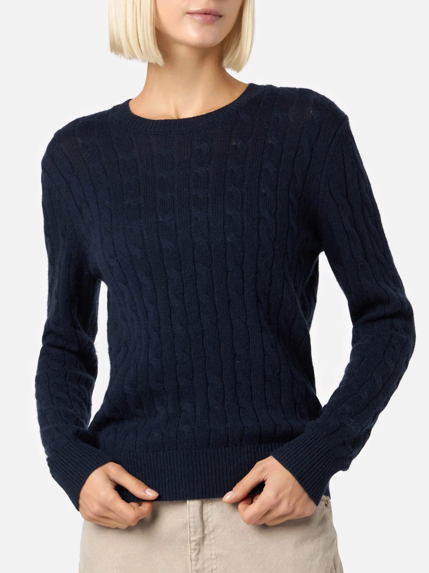Maglione da donna blu navy in misto cashmere Sorbonne