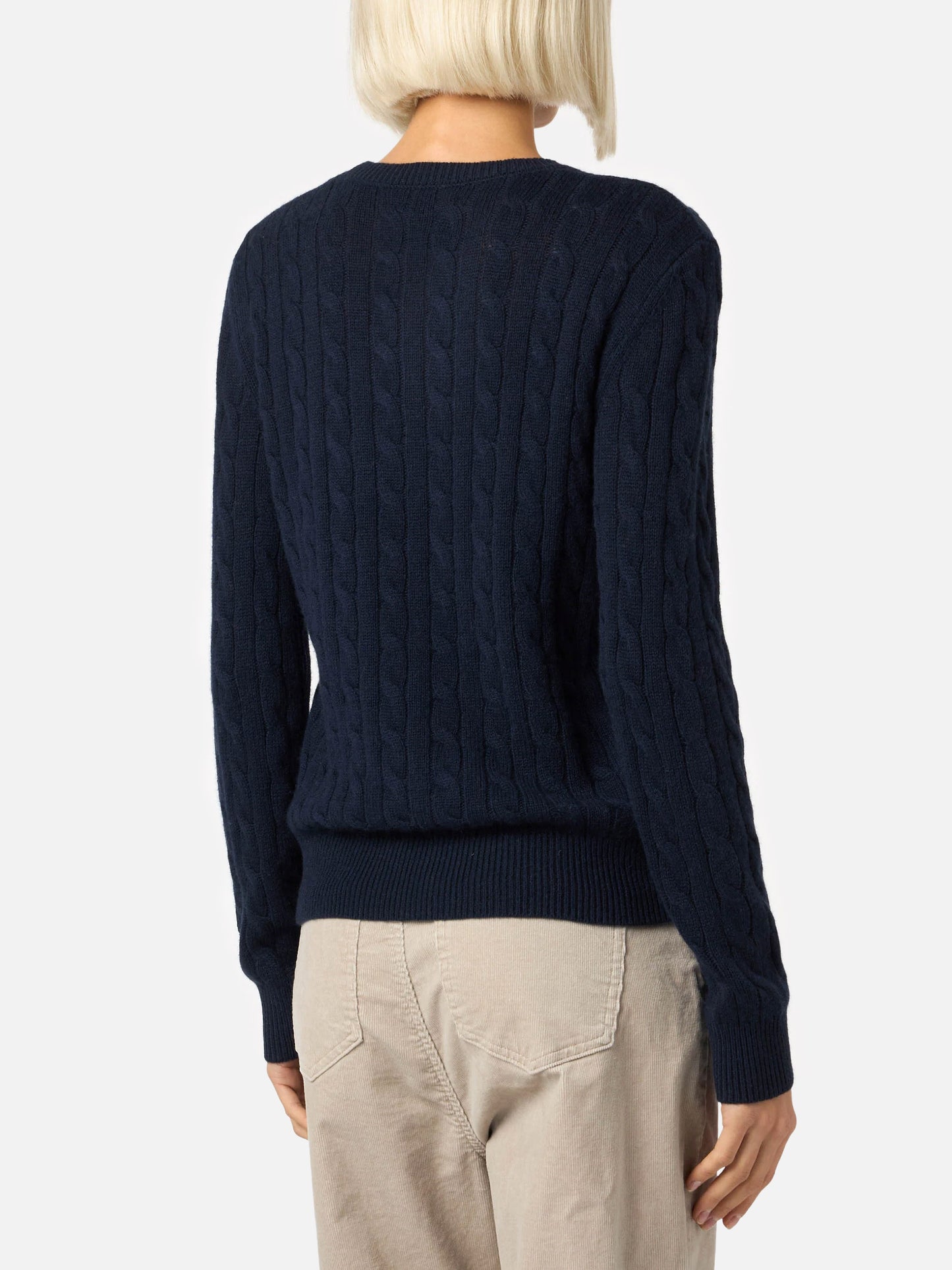 Maglione da donna blu navy in misto cashmere Sorbonne