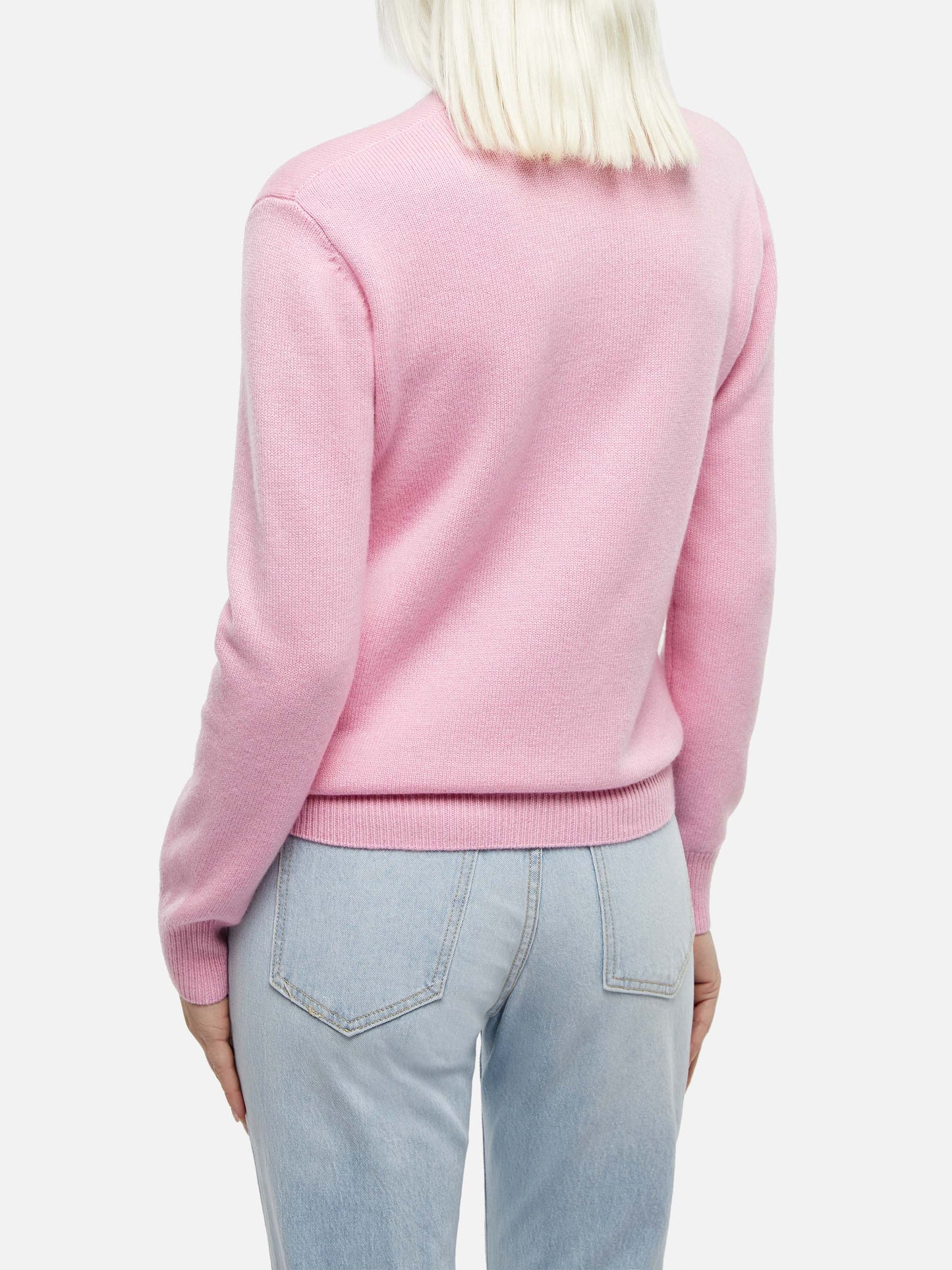 Woman pink cashmere blend sweater Sorbonne