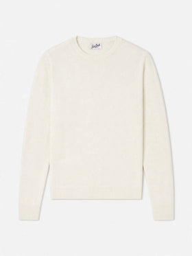 100% CASHMERE Sorbonne-Pullover in Weiß 