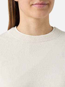 Maglione Sorbonne in 100% CASHMERE bianco
