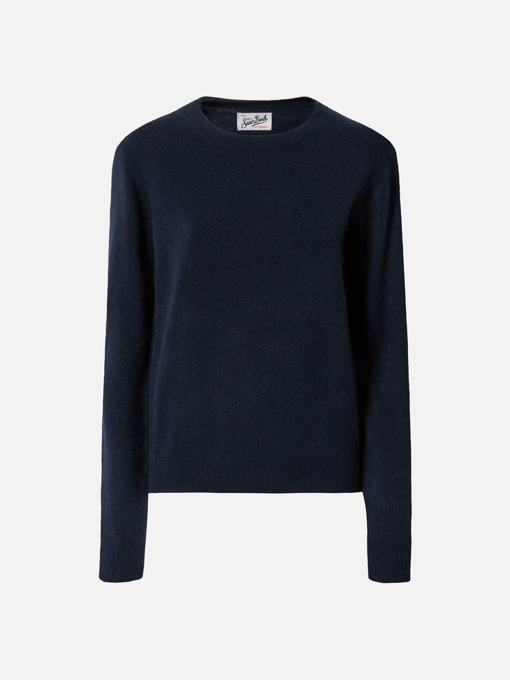 100% CASHMERE Sorbonne sweater in navy blue