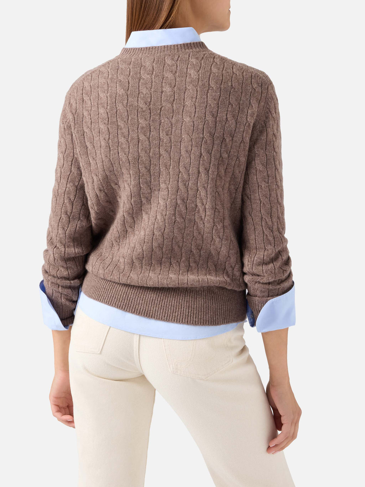 Pull col rond en laine Nut Sorbonne avec point torsadé 