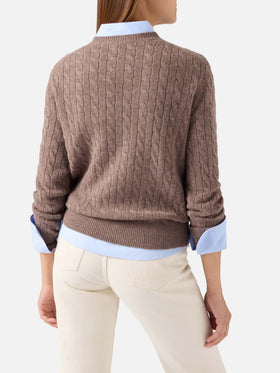 Pull col rond en laine Nut Sorbonne avec point torsadé 