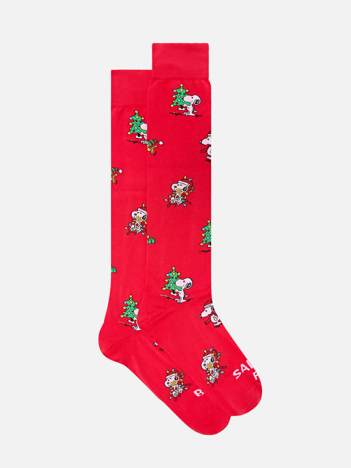 Red socks with Snoopy jacquard | Special edition