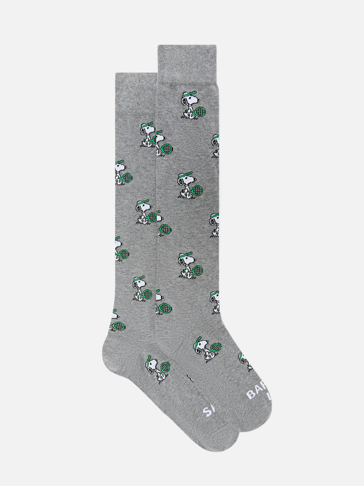 Calcetines grises con jacquard de Snoopy tenis | Special edition 