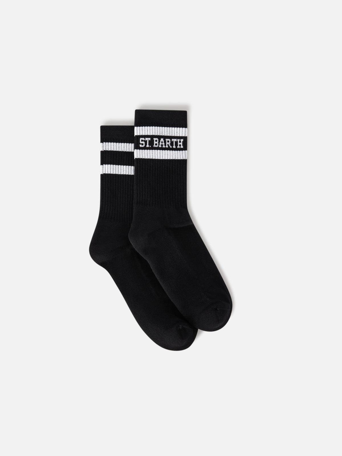Schwarze Sportsocken aus Baumwolle mit St. Barth-Schriftzug 