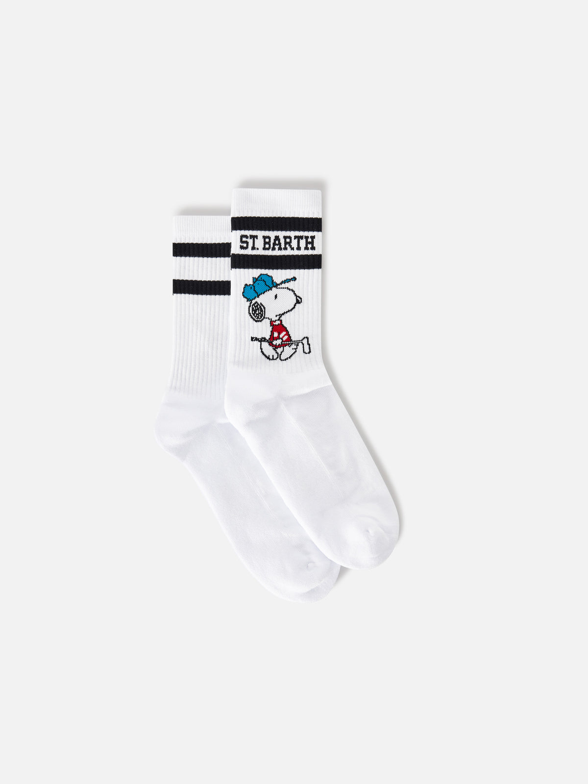 Calzini sport bianchi in cotone con stampa Snoopy golf | Special edition