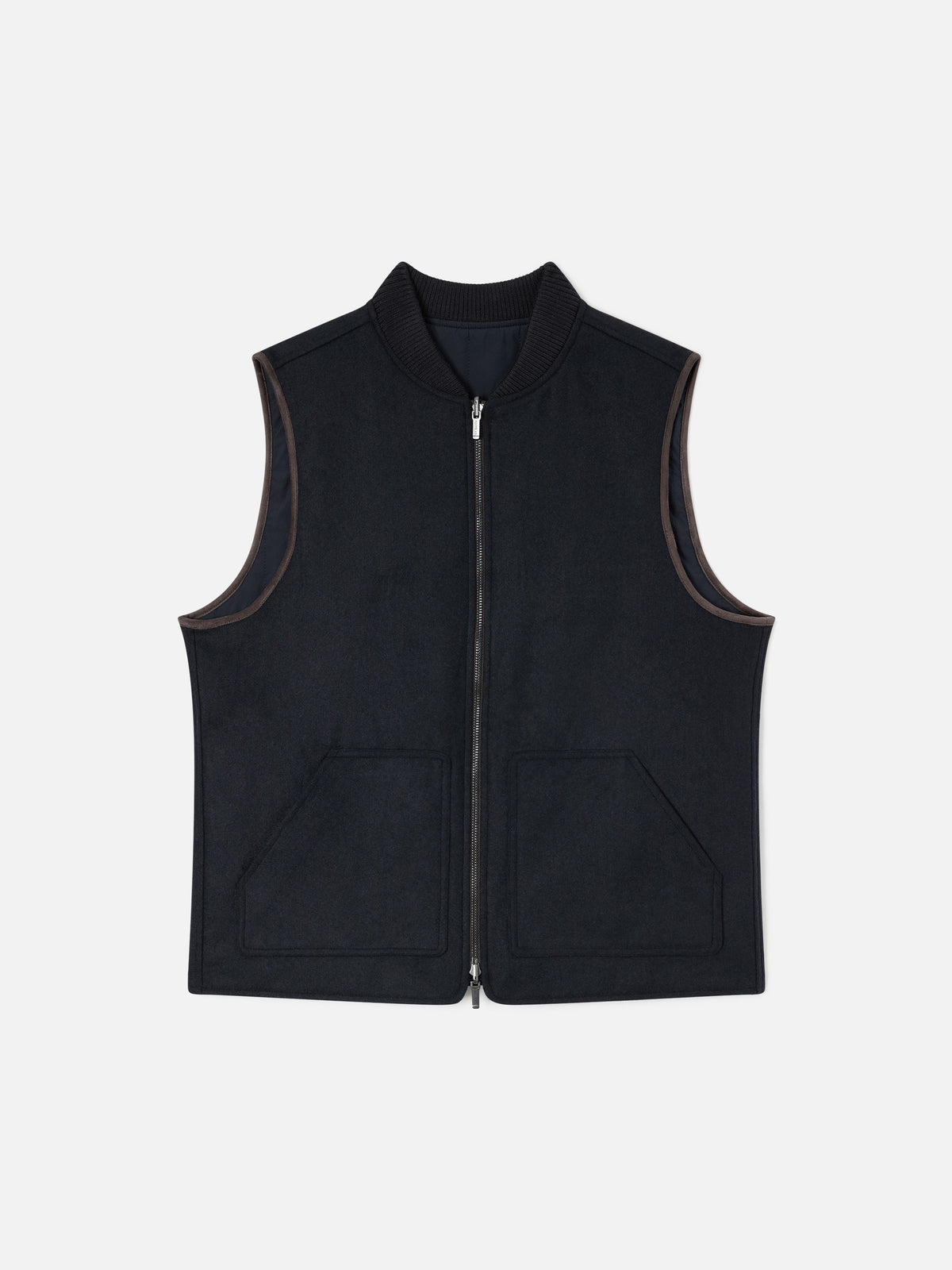 Gilet réversible Spencer en mélange de laine Navy blue 