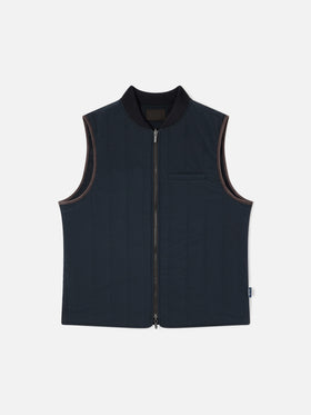 Gilet réversible Spencer en mélange de laine Navy blue 