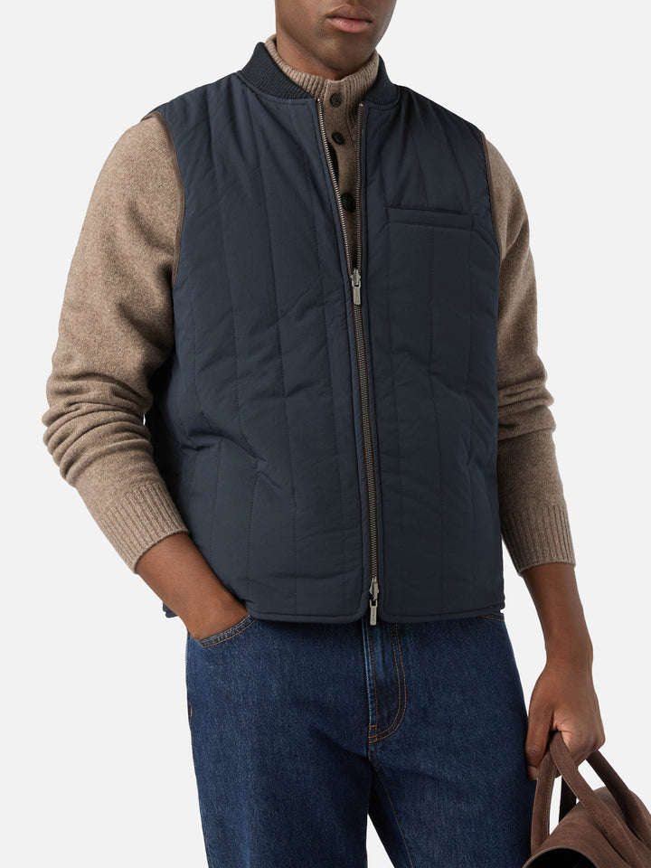 Navy blue Spencer wool blend reversible vest