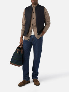 Gilet réversible Spencer en mélange de laine Navy blue 