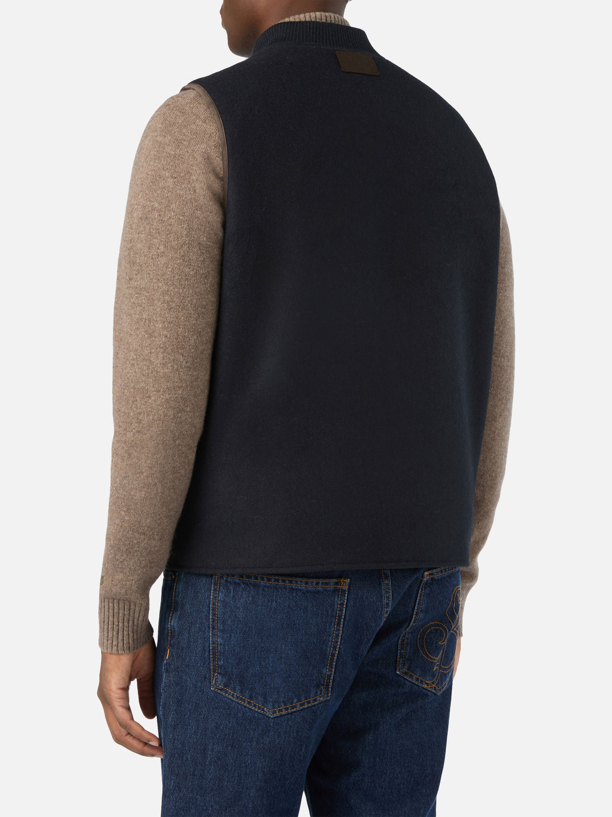 Gilet réversible Spencer en mélange de laine Navy blue 