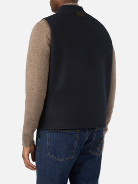 Gilet réversible Spencer en mélange de laine Navy blue 
