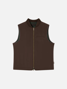Chaleco reversible Spencer de mezcla de lana verde militar 