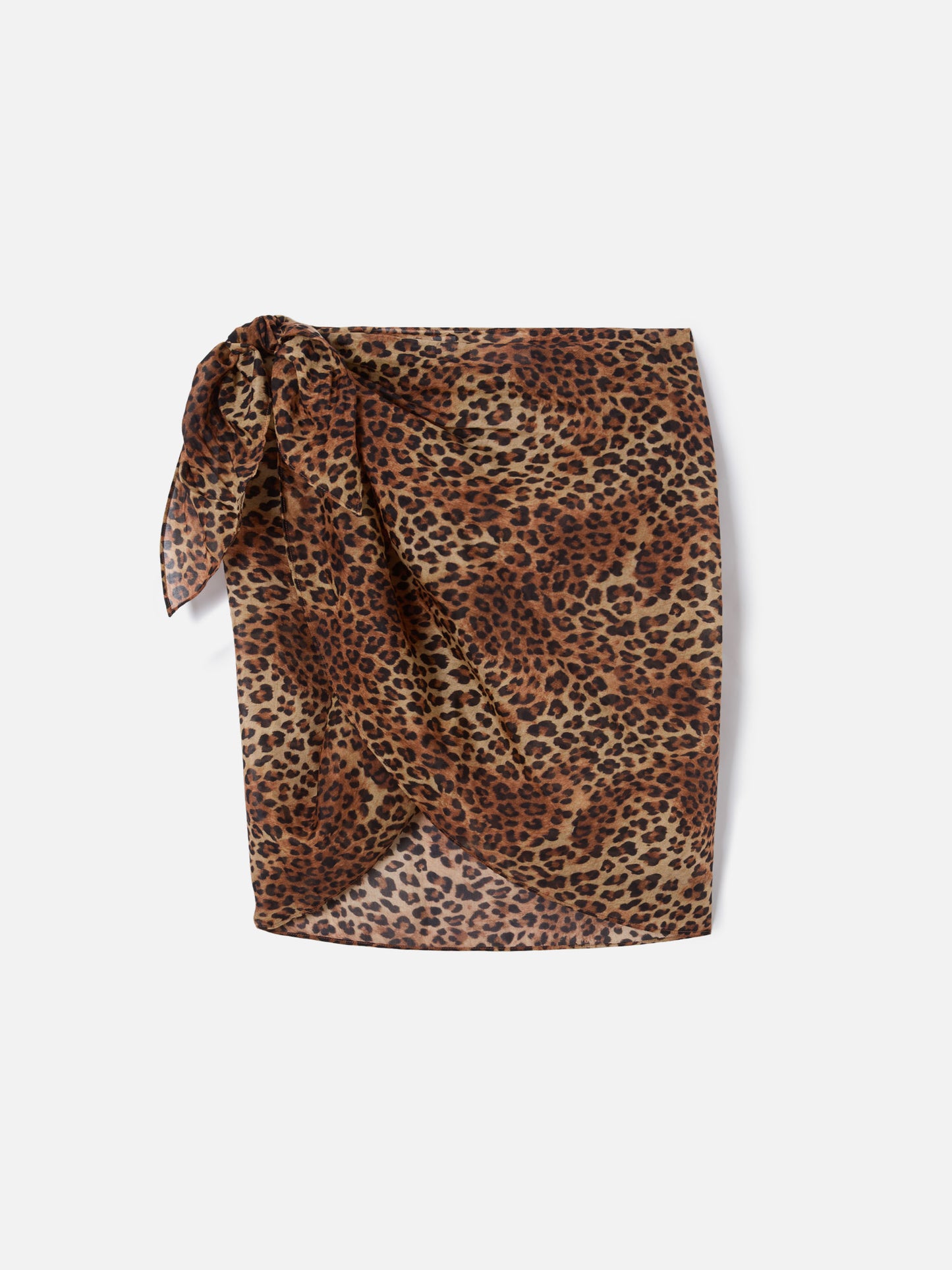Sery short pareo in cotton blend with leopard print