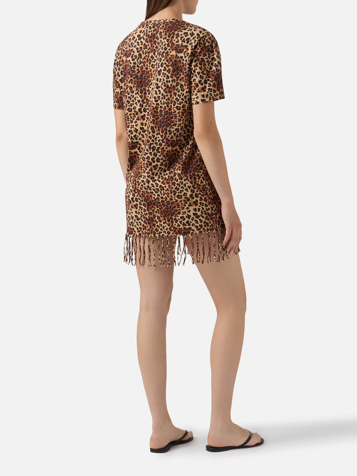 Robe midi Sereia à imprimé léopard all-over 