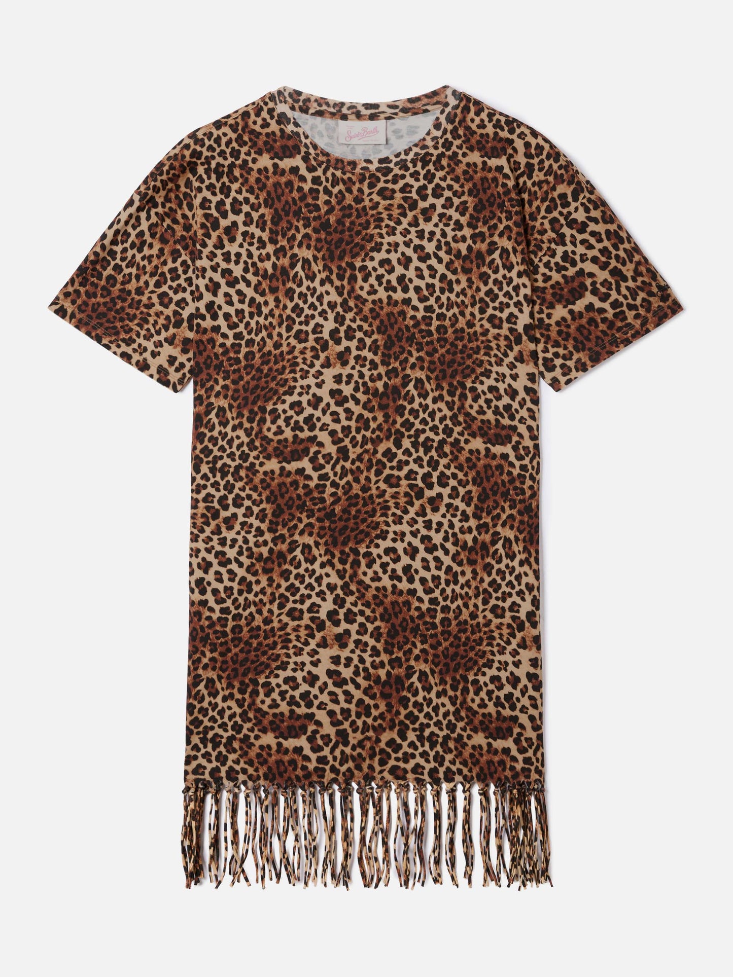 Midi Sereia dress with all-over leopard print