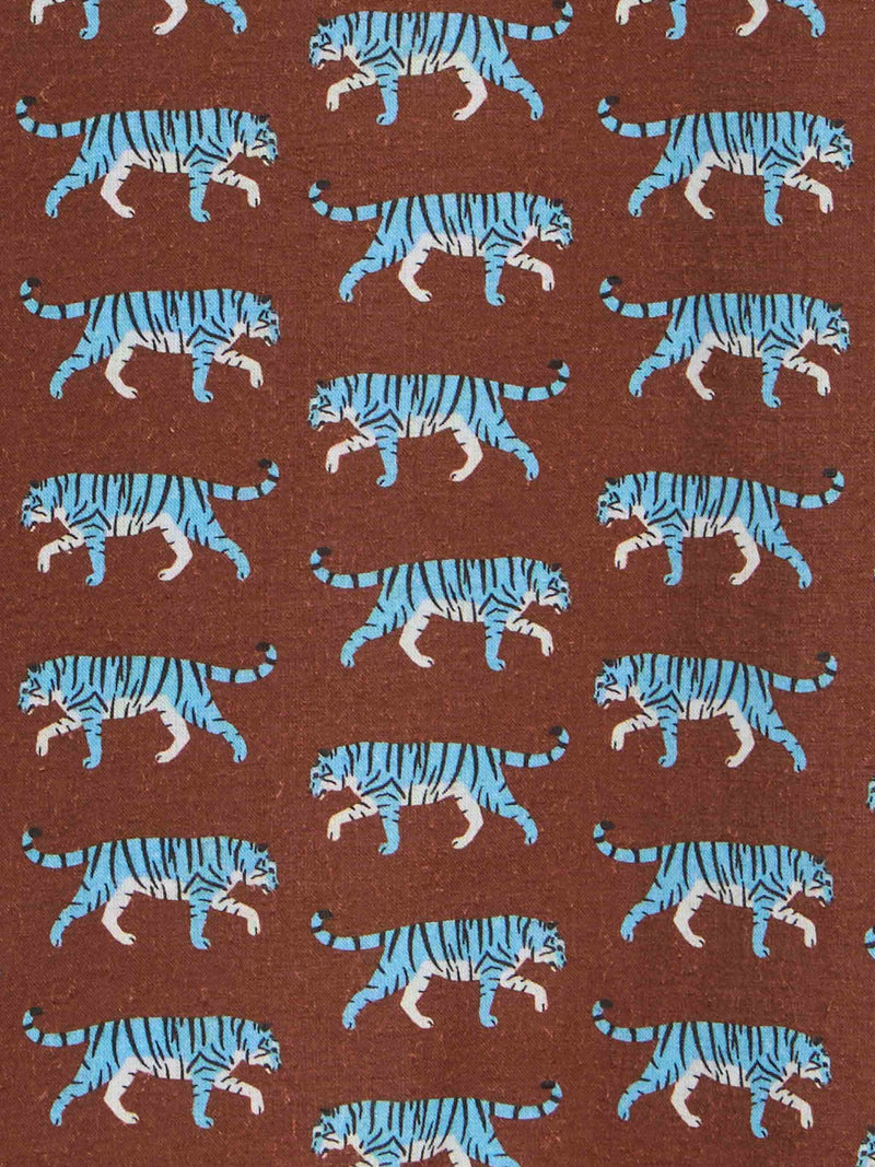 Brown Boy muslin cotton shirt Sharouk with tiger print