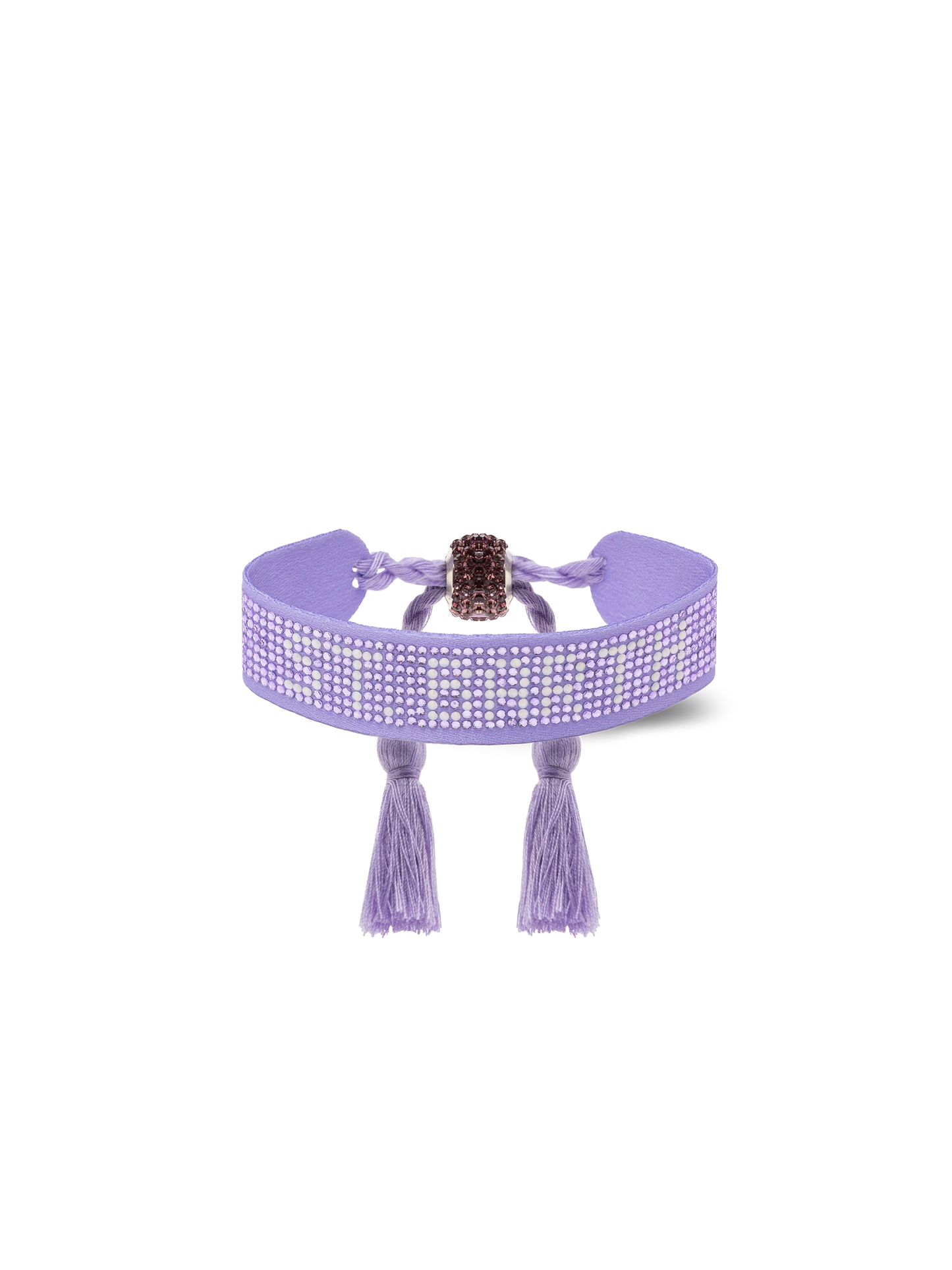 Lilac rhinestones bracelet with St. Barth lettering