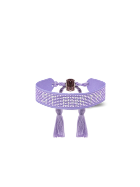 Lilac rhinestones bracelet with St. Barth lettering